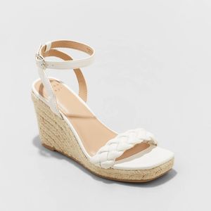 a new day White Wedge Sandals